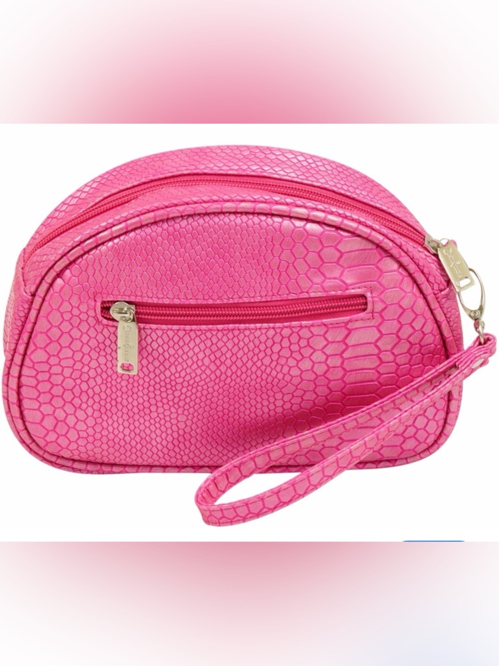 Hot pink croc embossed insulated bag with strap NEW